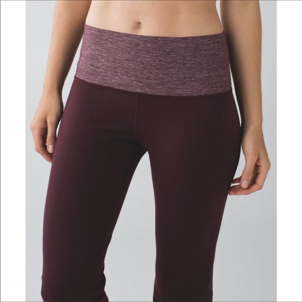 Lululemon high-rise maroon flared groove pants